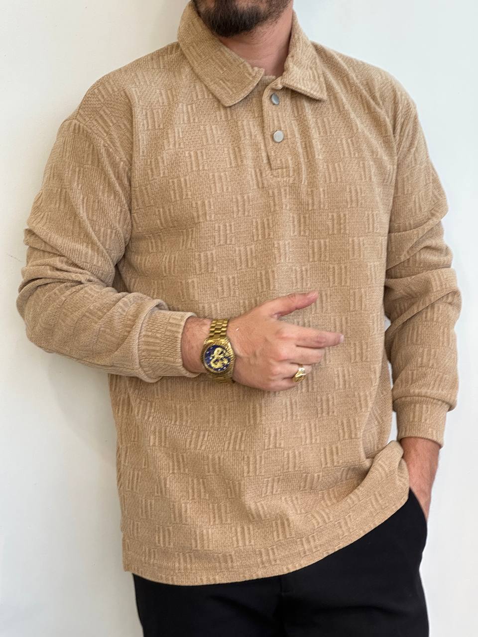 بلوز مخمل دو دکمه